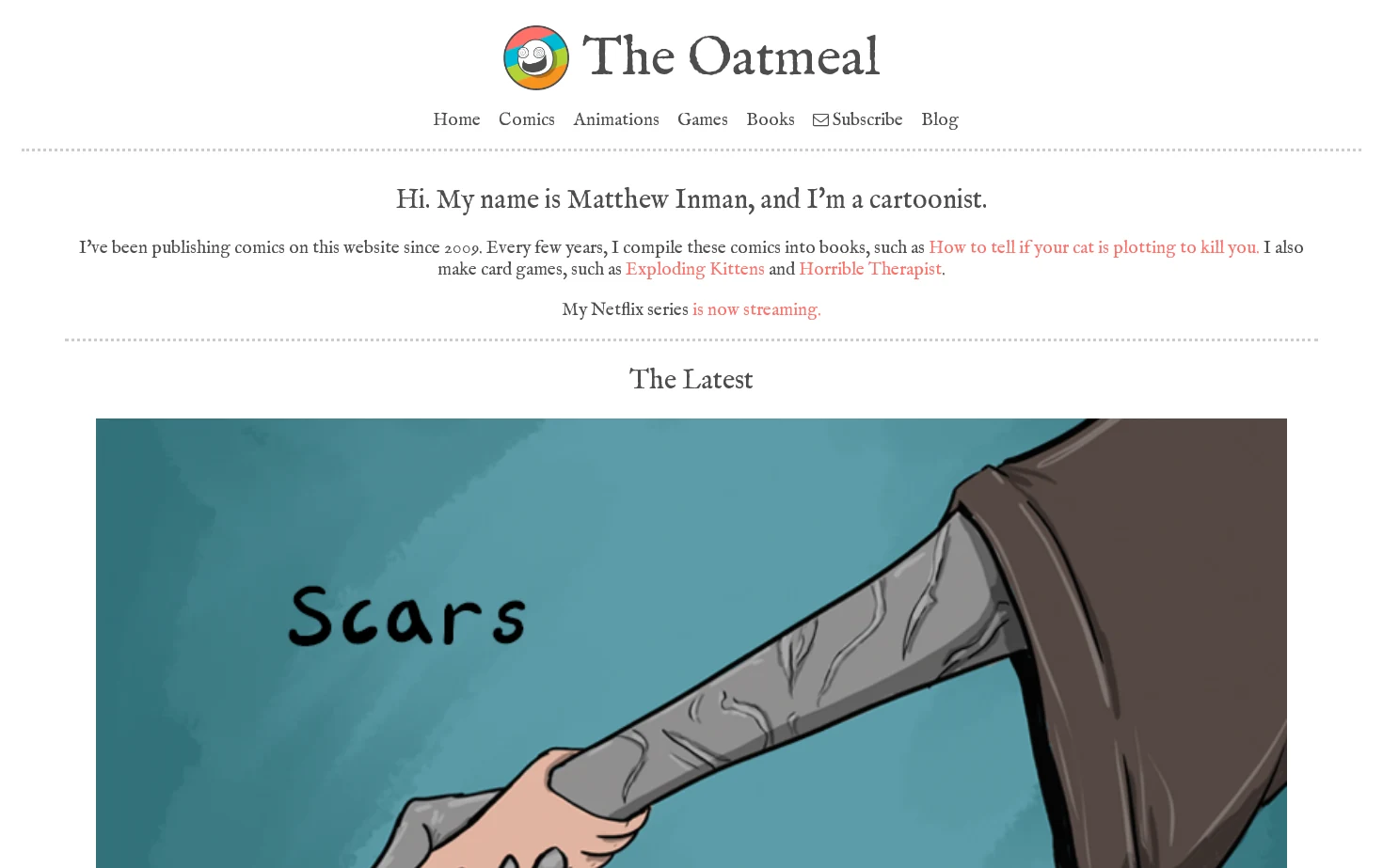 The Oatmeal 页面快照